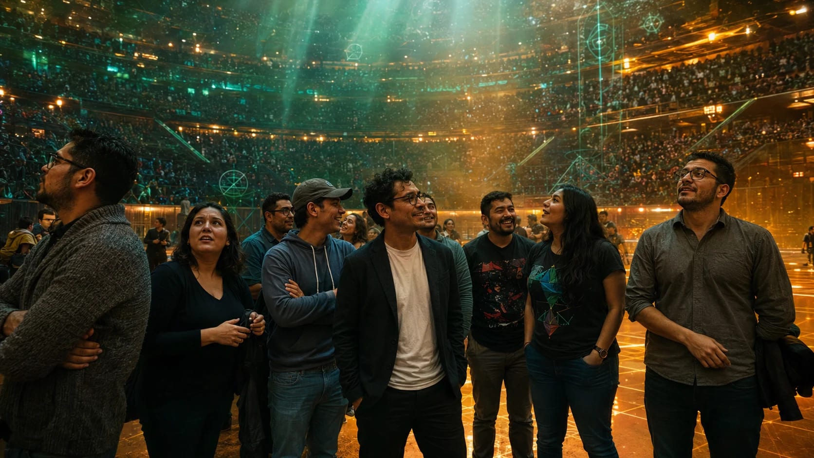 Docentes de matemáticas reunidos en la arena de la Olimpiada Docente Superfy